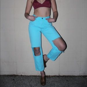 Baby Blue Jeanology Handmade Open Knee Jean 👖👶